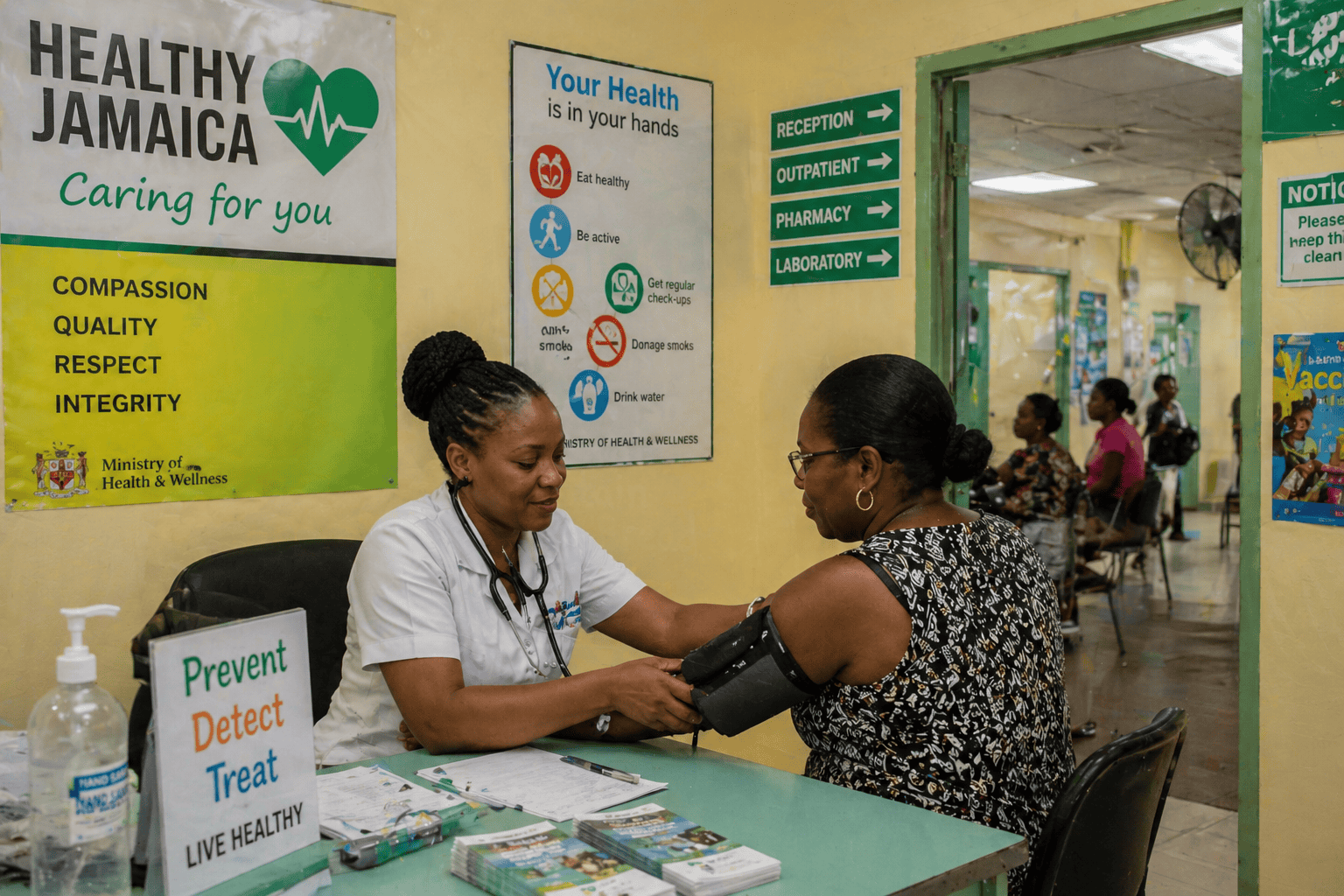Illustrative image of a Jamaican hospital (AI-generated)
