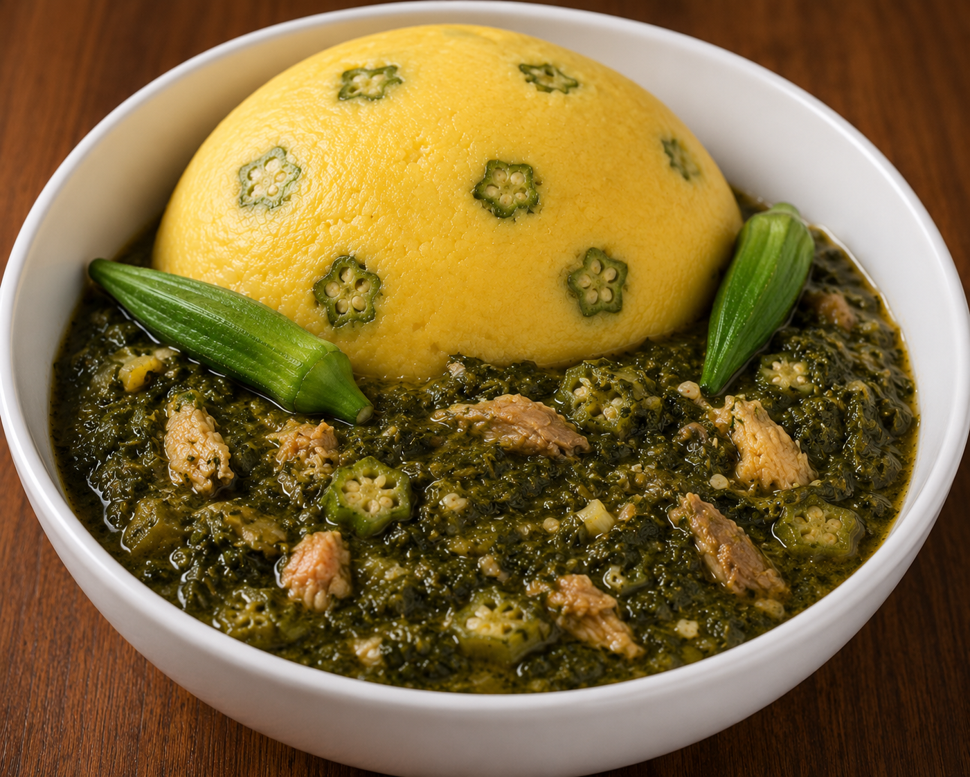 Fungie and pepperpot, the national dish of Antigua and Barbuda (illustrative)