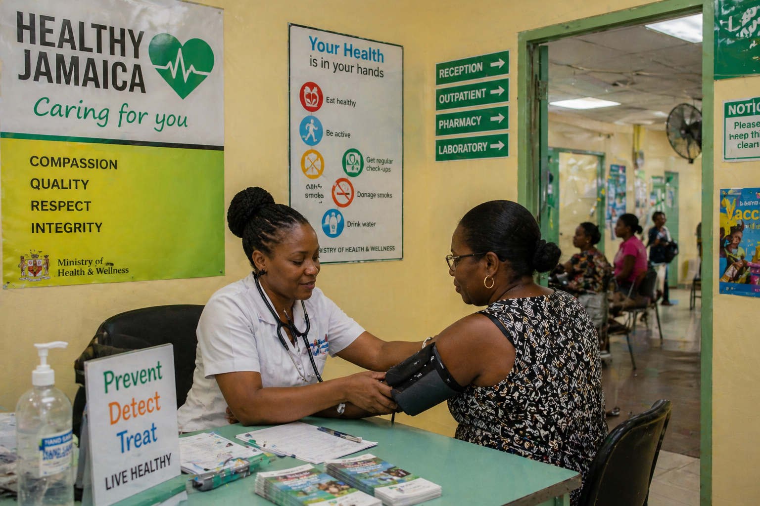 Illustrative image of a Jamaican hospital (AI-generated)